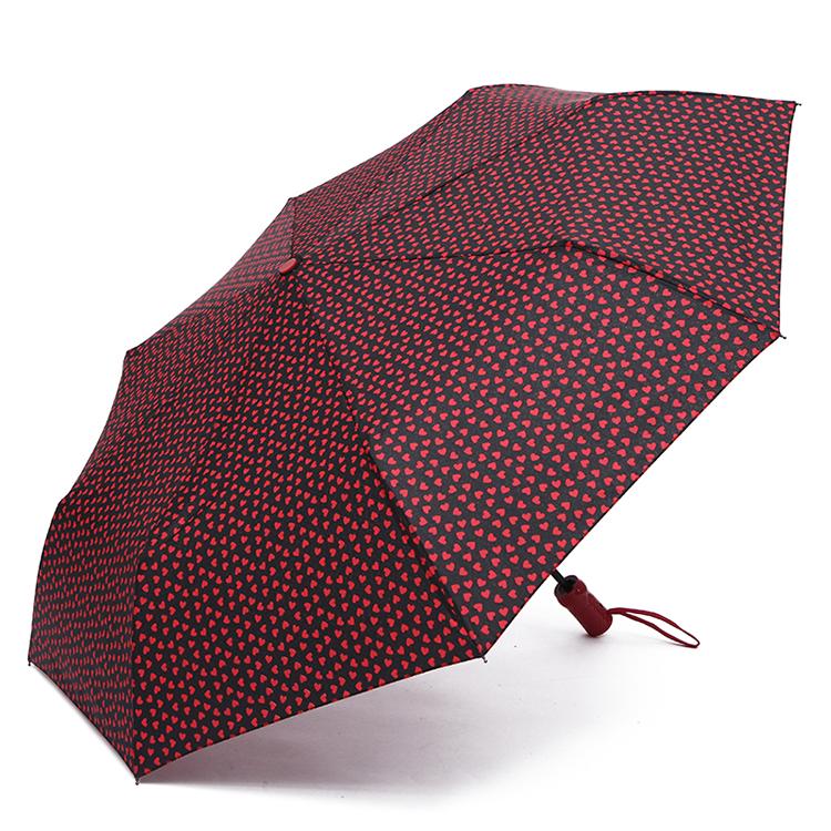 Зонтик складной автомат Hearts 8 спиц купол 110 см Red (30258) - фото 2 Зонтик складной автомат Hearts 8 спиц купол 110 см Red (30258) - фото 2