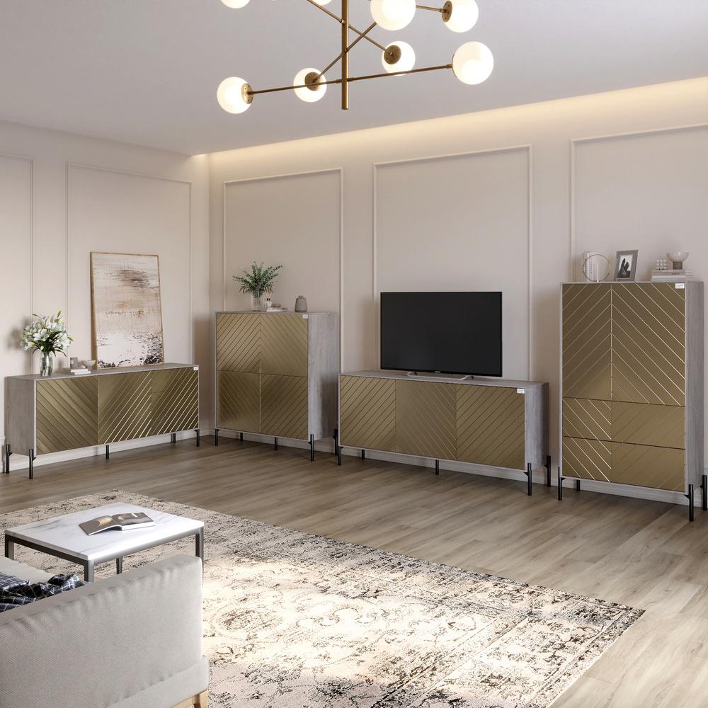 Комплект мебели для гостиной Lion Амарант 4 эл. с черными металлическими ножками Шварцвальд/Перламутровый металлик (Lion-042320)