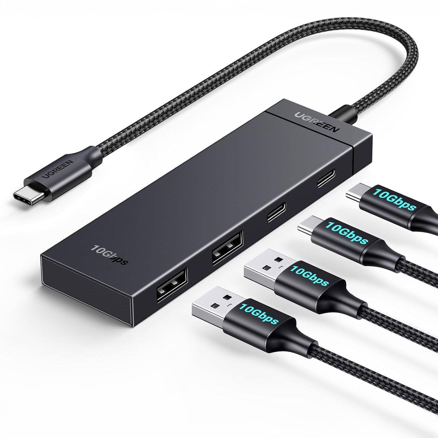 Концентратор UGREEN USB-C 4 порти USB 3.2 Gen 2 10 Гбіт/с 2хUSB-A 2хUSB-C Чорний (35583) Концентратор UGREEN USB-C 4 порти USB 3.2 Gen 2 10 Гбіт/с 2хUSB-A 2хUSB-C Чорний (35583)