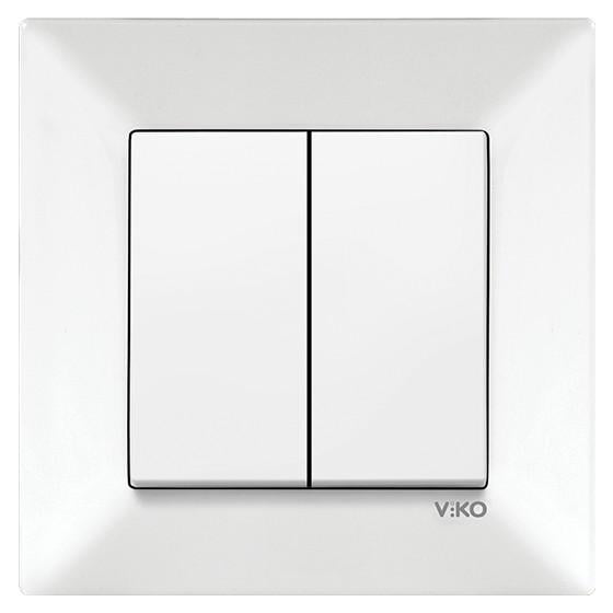 Выключатель двухклавишный Viko Meridian Белый (90970002-WH)