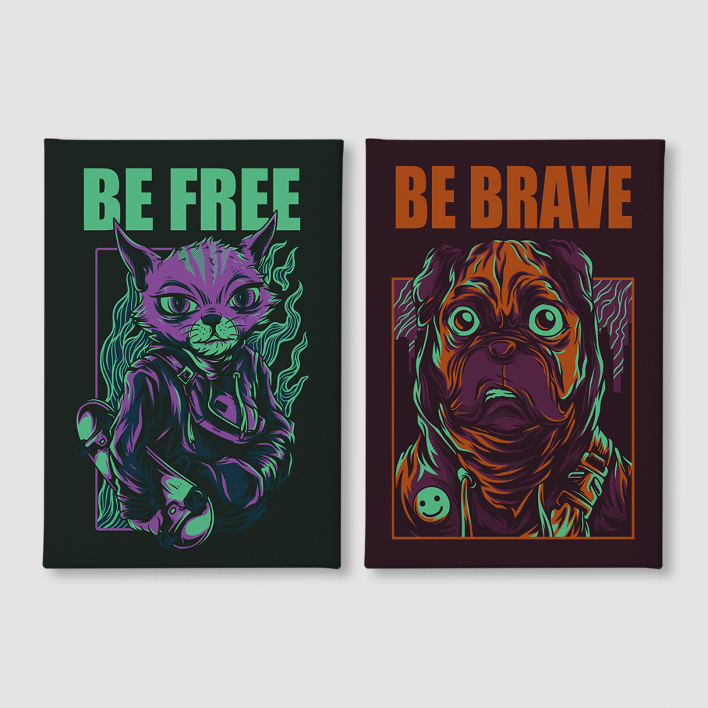 Картина модульная Malevich Store Be free be brave из двух частей 153x100 см (MK21211)