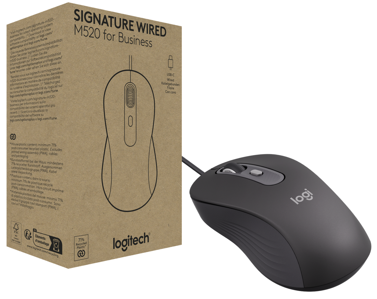 Компьютерная мышка Logitech Signature M520 for Business Графитовый (910-007511)
