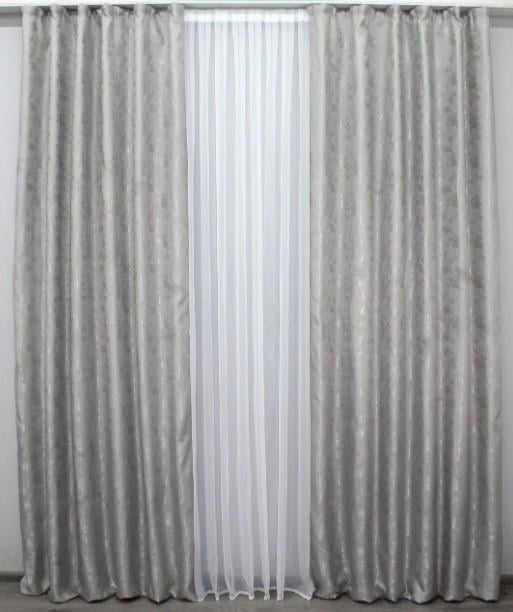 Комплект штор Мармур Al1 жаккард 1,5х2,7 м 2 шт. Светло-серый (443ш)