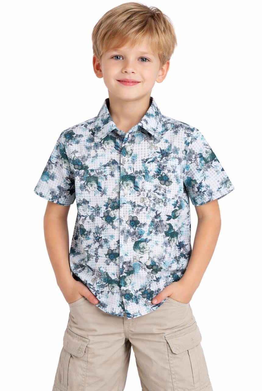 Рубашка летняя для мальчика короткий рукав AIQINIAO 310102 122 см Разноцветный (143807_122)