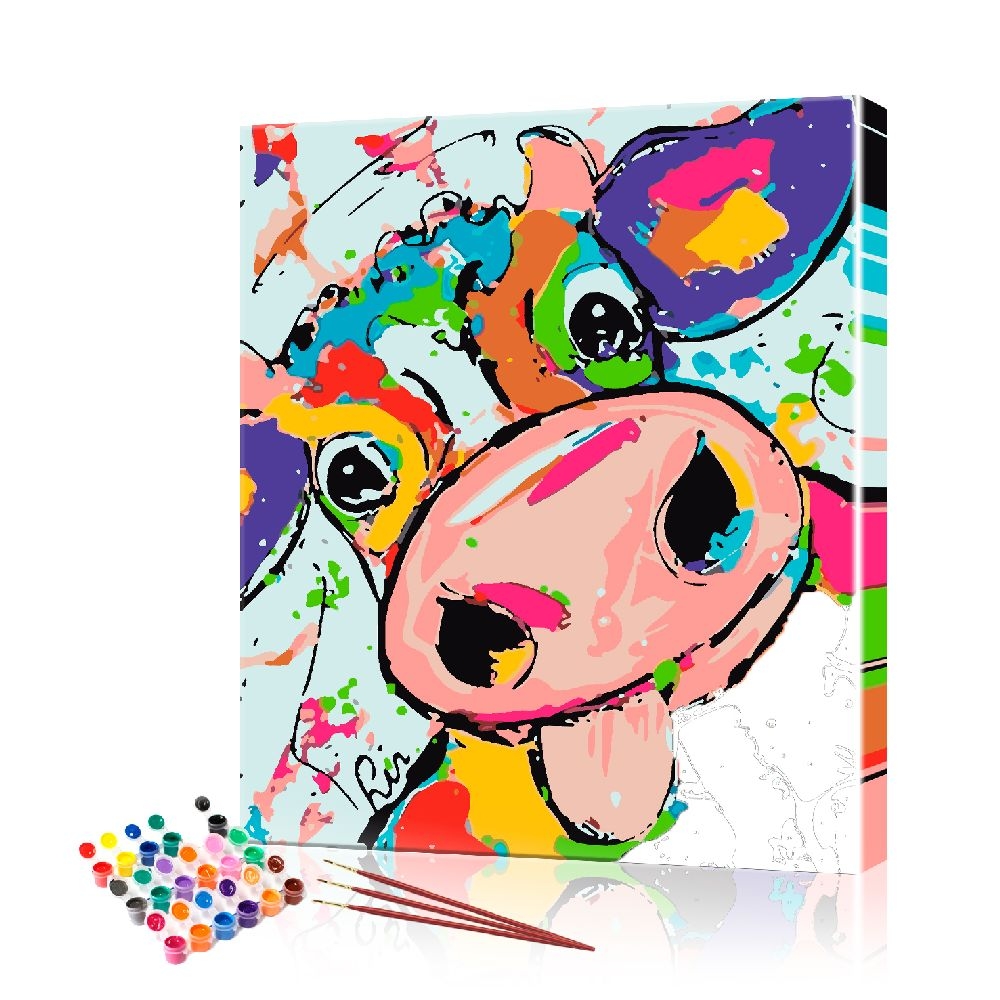 Картина по номерам ArtSale Цветная корова PBN0703 40х50 см