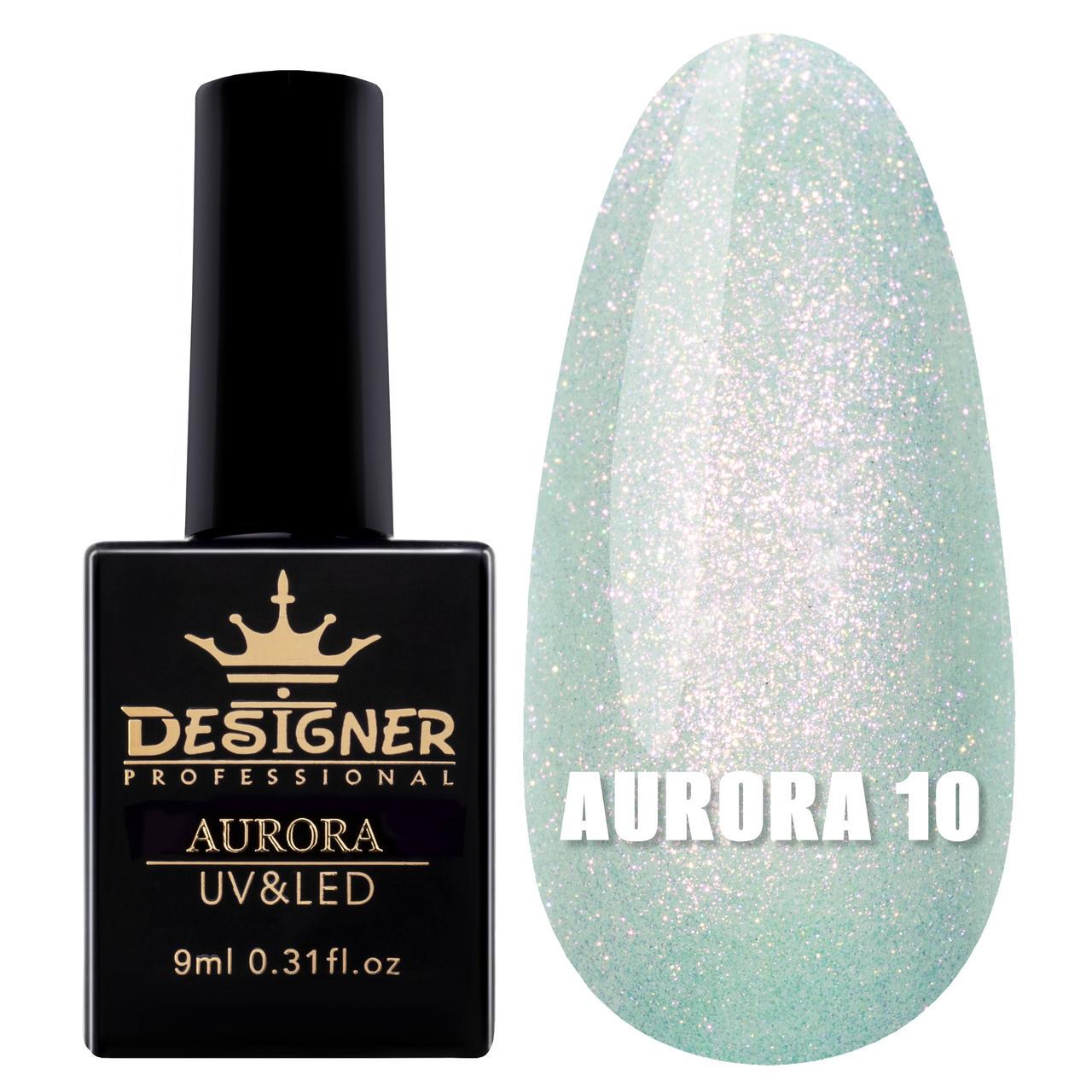 Гель-лак для дизайну Aurora Дизайнер з ефектом втирання 9 мл №10