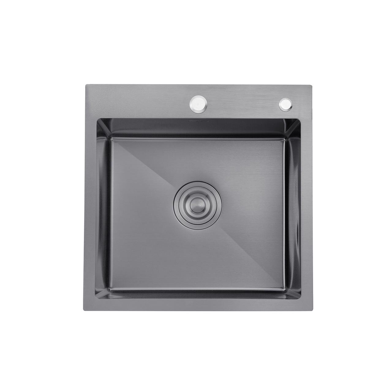 Мойка для кухни Kroner KRP Schwarze 3/1 мм из нержавеющей стали 50х50 см HM PVD Черный (CV022793)