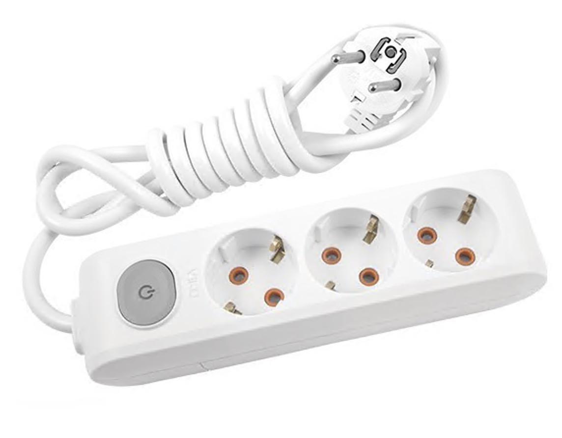 Подовжувач тримісний Viko Multi-Let з заземленням та кнопкою 2 м (27848303)