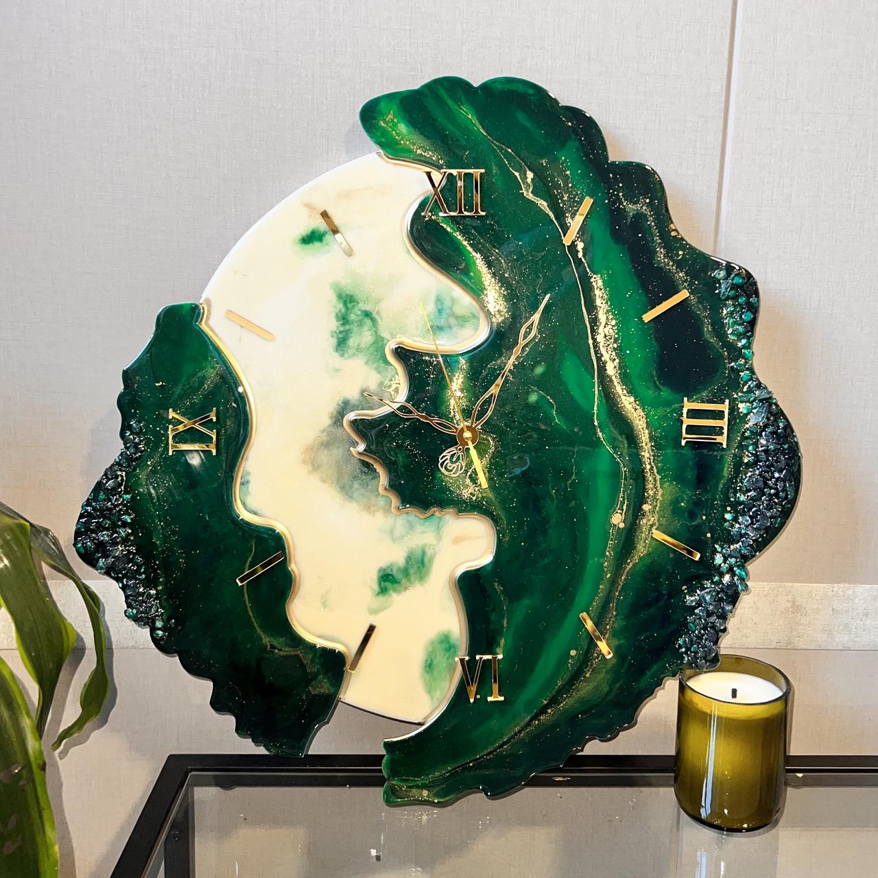 Часы объемные настенные из эпоксидной смолы Лепестки 100 см