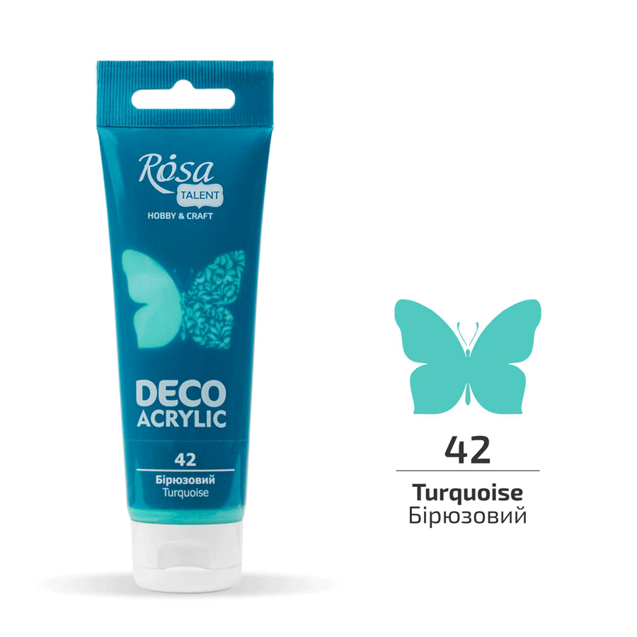 Акрилова фарба ROSA Talent 322242 4 шт. 75 мл Бірюзовий матовий/42 (4823098501398) - фото 1