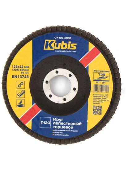 Круг пелюстковий Kubis Т29 P150 торцевий конічний 125х22 мм (07-00-2915) Круг пелюстковий Kubis Т29 P150 торцевий конічний 125х22 мм (07-00-2915)