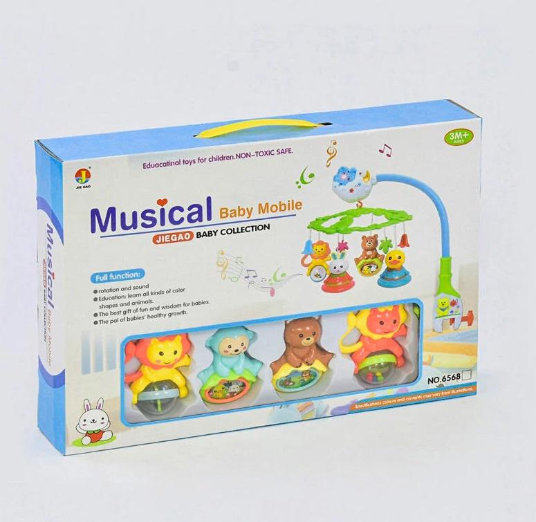 Карусель мобиль на кроватку Musical Baby Mobile звуковые и световые эффекты (70437)