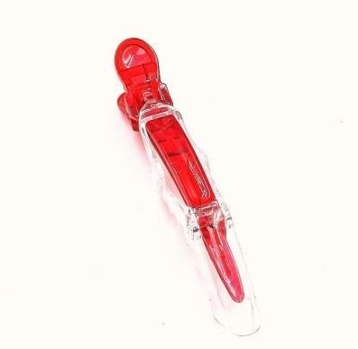 Зажим Крокодил для волос ДенІС professional комби 113х15 мм прозрачный Красный (1453071304)