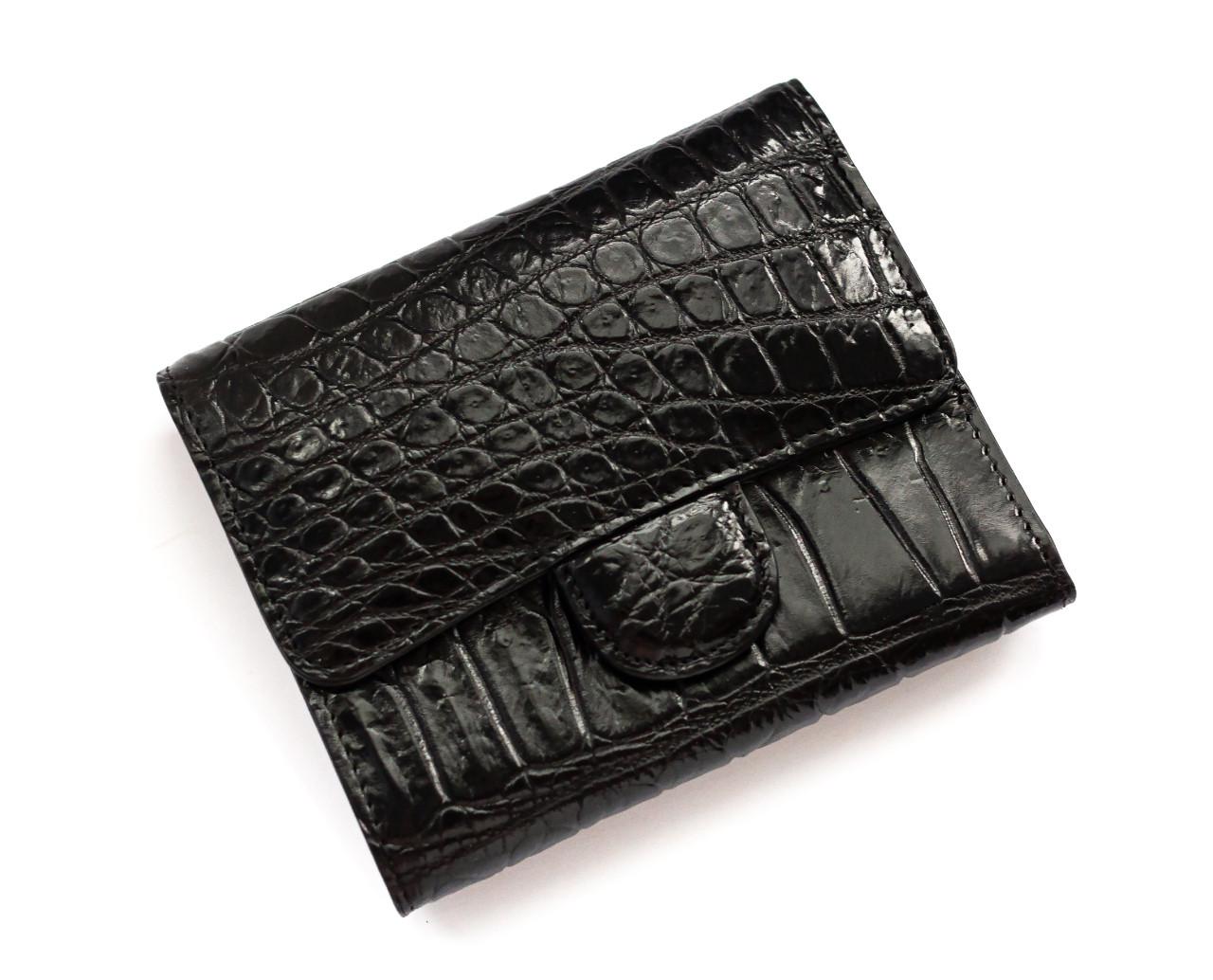 Кошелек Ekzotic Leather из кожи крокодила Черный (cw 110_1)
