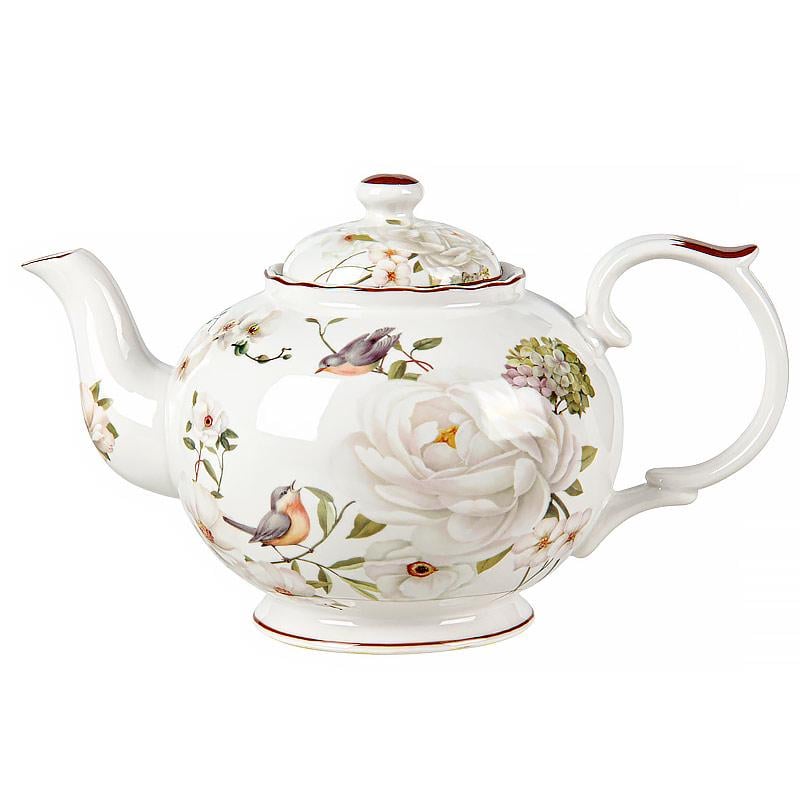 Чайник заварочный фарфоровый Light House Райский сад 1000 мл Белый (924-555)