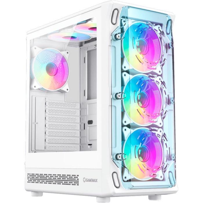 Корпус GameMax Starlight 2 AW, белый, без БП, Mid Tower, для ATX / MicroATX / Mini-ITX, 1xType-C / 1xUSB 3.0 / 1xUSB 2.0, макс.