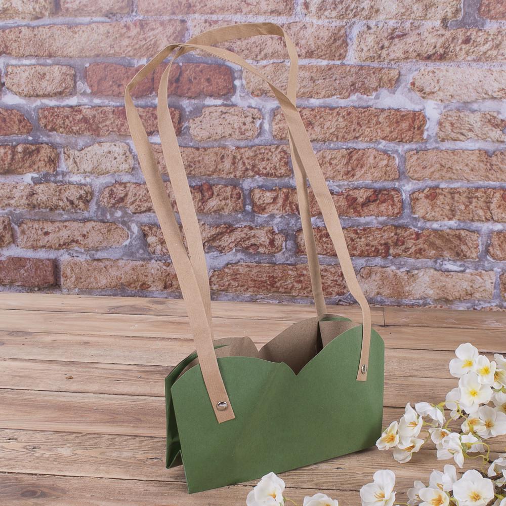 Пакет под цветы трапеция двойная Зеленый (1794-3)