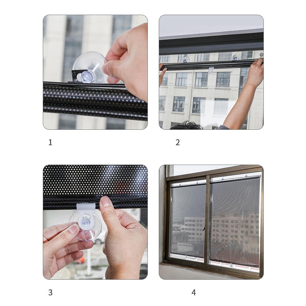 Рулонная штора 50×125 см на присосках на двери и окна Черный - фото 5