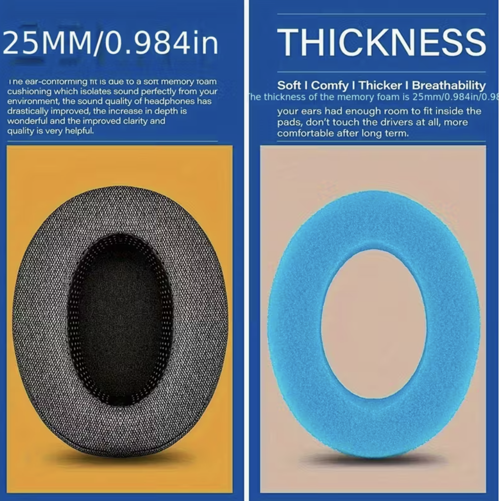 Амбушюры тканевые с эффектом памяти Audio-Technica ATH M20x/M30/M30x/M40x/M50/M50x/M50xBT/SX1 Серый (30154116) - фото 3 Амбушюры тканевые с эффектом памяти Audio-Technica ATH M20x/M30/M30x/M40x/M50/M50x/M50xBT/SX1 Серый (30154116) - фото 3