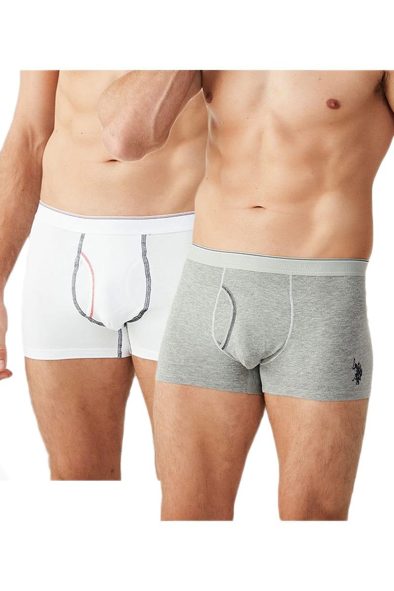 Трусы боксеры U.S. Polo ASSN р. 54/2XL Белый/Серый (67890)