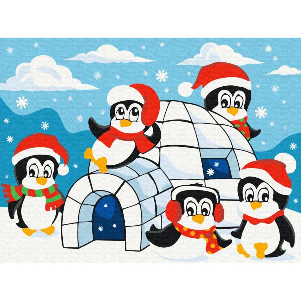 Картина за номерами Brushme Хатинка пінгвінів KBS0147 30x40 см (RLT48029) Картина за номерами Brushme Хатинка пінгвінів KBS0147 30x40 см (RLT48029)