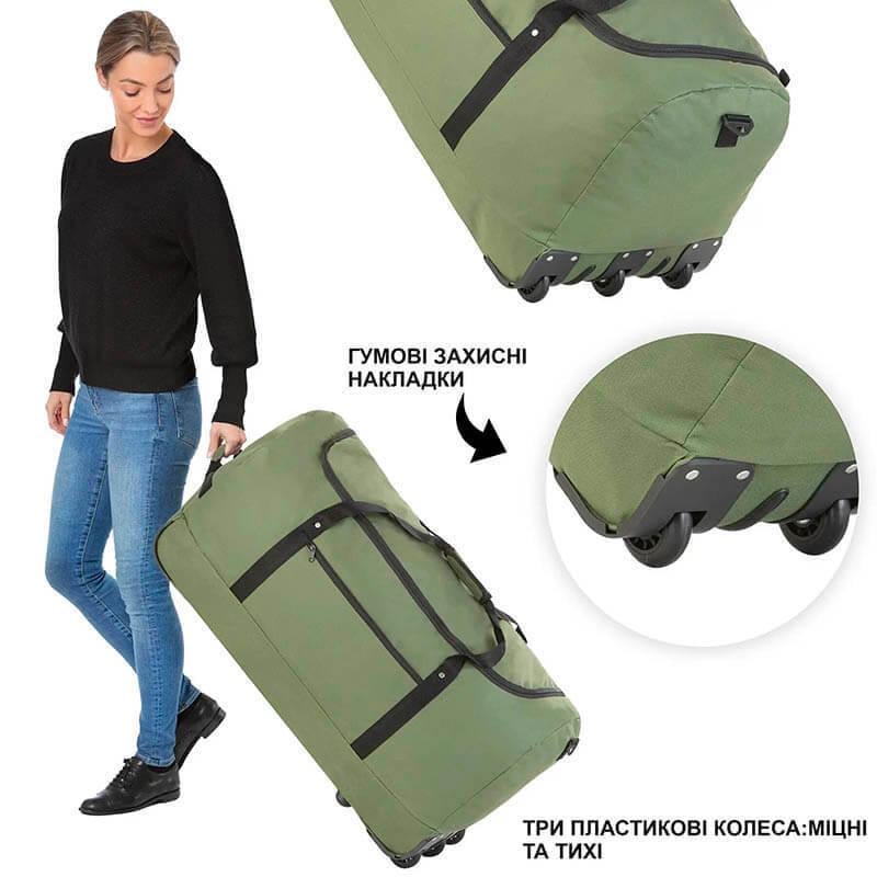 Дорожня сумка на колесах TravelZ Wheelbag 100 Liter Green (930793) - фото 3