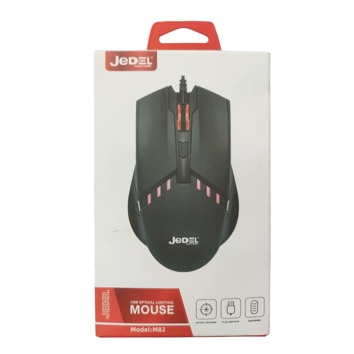 Мышь ведущая JEDEL M82 4D Wired Mouse с RGB-подсветкой оптическая DPI 800-1200-1600 USB Black (180895) - фото 10