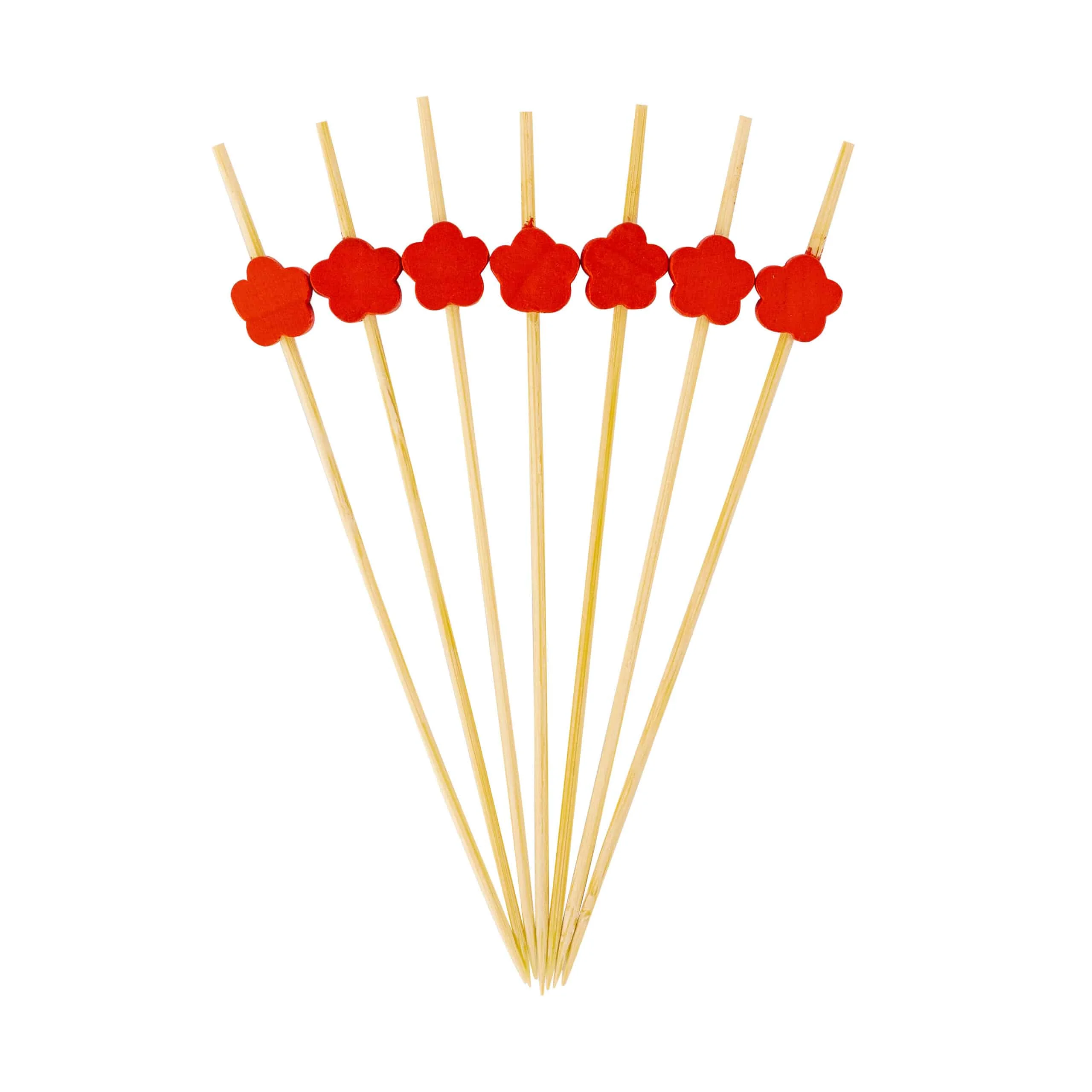 Шпажки Красный цветок 12см 100 шт. (185)
