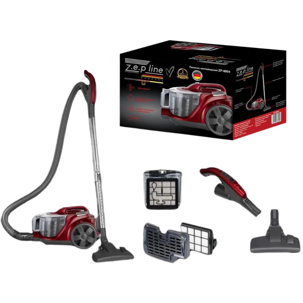 Пылесос Zepline ZP-6804 с контейнером 4 л для сбора пыли 4000 Вт Красный (120.1720) - фото 3