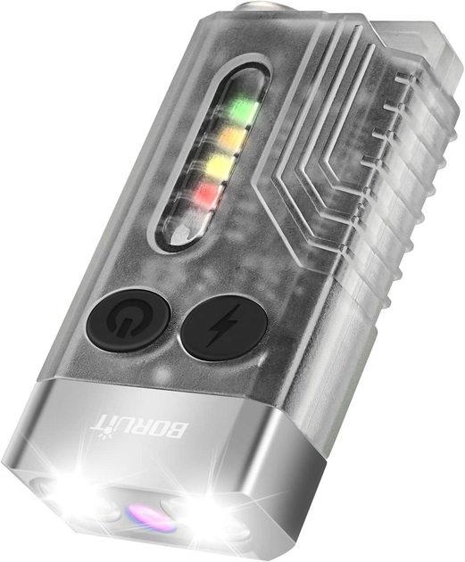 Фонарь-брелок Boruit V10 EDC аккумуляторный светодиодный 1000lm Type C IPX6 Прозрачный (BORUIT-V10WHITE)