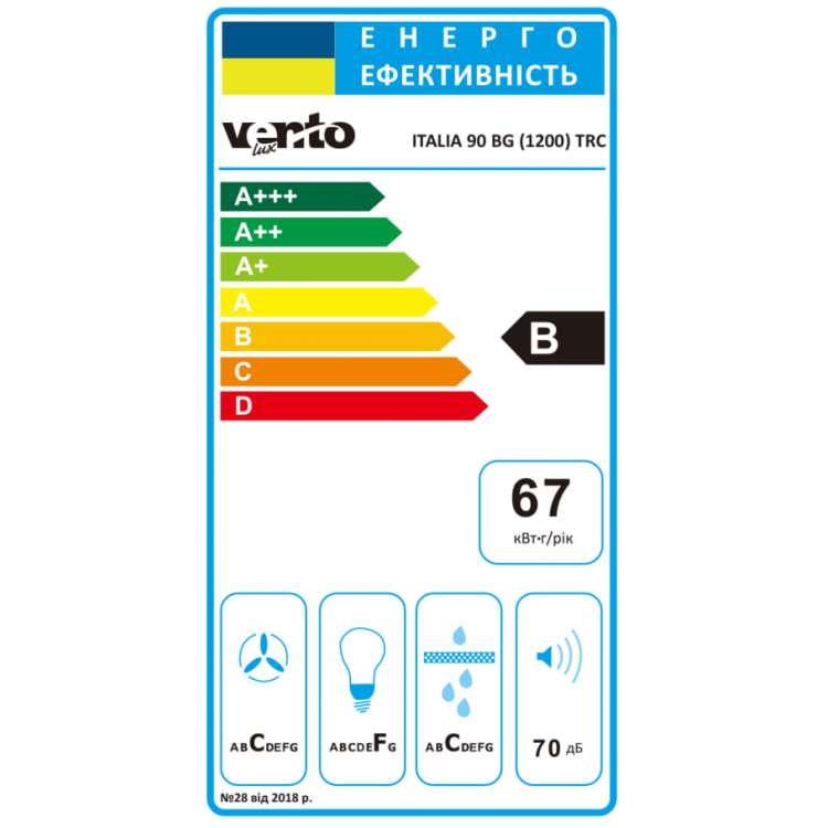 Витяжка Ventolux ITALIA 90 BG 1200 TRC (5791) - фото 3 Витяжка Ventolux ITALIA 90 BG 1200 TRC (5791) - фото 3