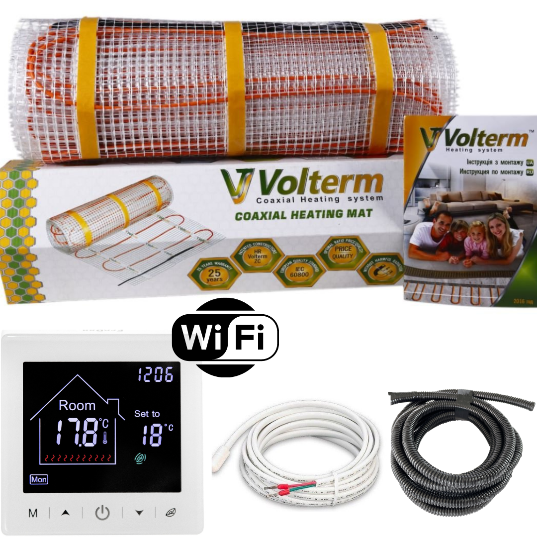 Комплект тепла підлога Volterm 150 Вт/м2+ WiFi термостат 2,3 м2