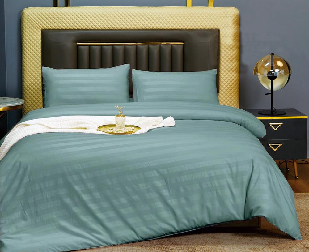 Комплект постельного белья Cotton home Colorful home полуторный Страйп-сатин UT-24-15-20-1 Морская волна (DR010406