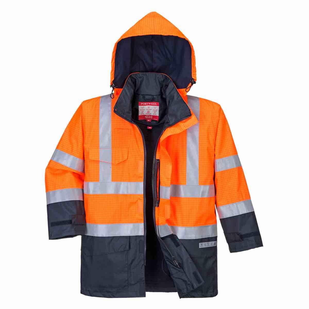 Куртка сигнальна вогнестійка PORTWEST S779 Bizflame Orange/Navy антистатична XL Помаранчевий (37222896)