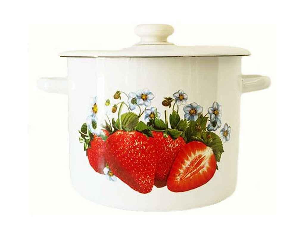 Каструля емальована Idilia Полуниця 7 л Молочний (1071579) Каструля емальована Idilia Полуниця 7 л Молочний (1071579)