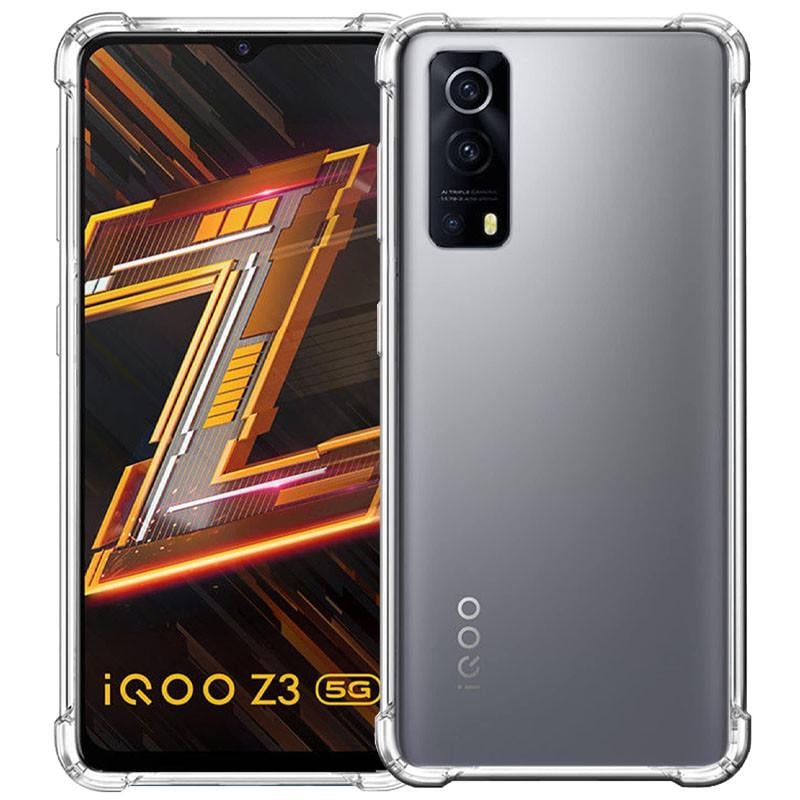 Противоударный TPU чехол GETMAN Ease logo усиленные углы для Vivo iQOO Z3 Бесцветный (прозрачный)
