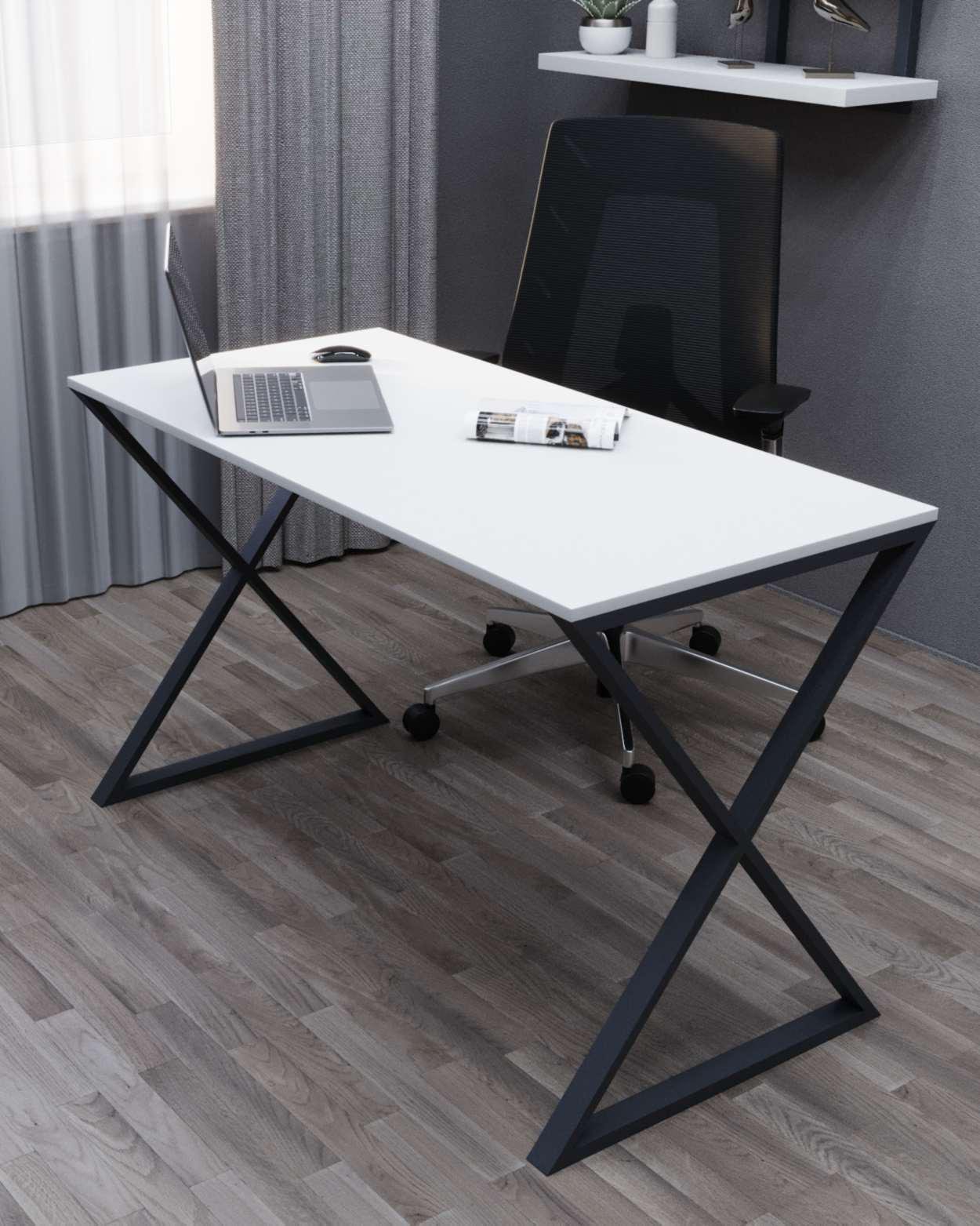 Стіл письмовий Loft Серія 15 металевий профіль 60х30 мм 1400х700х16 мм Білий (22360454)