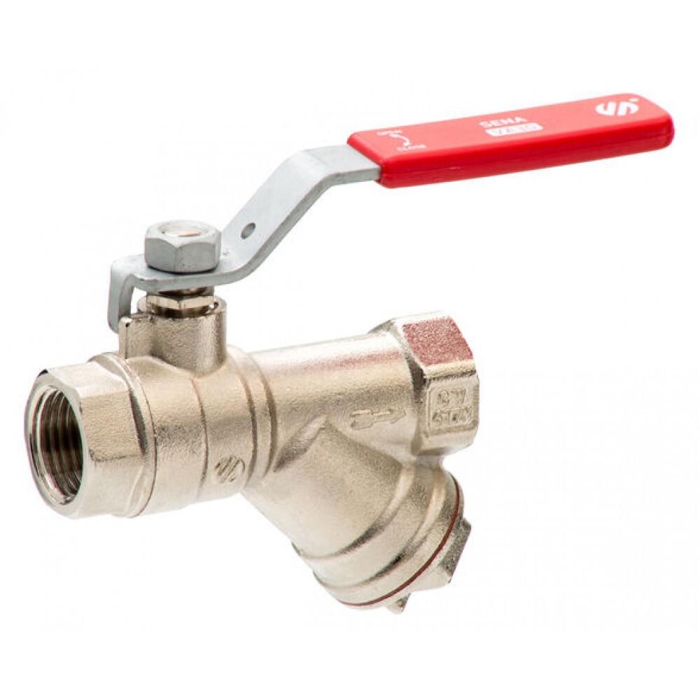 Кран шаровой Arco SENA (RHF05) 152305 1" ВВ с фильтром ручка (87004)