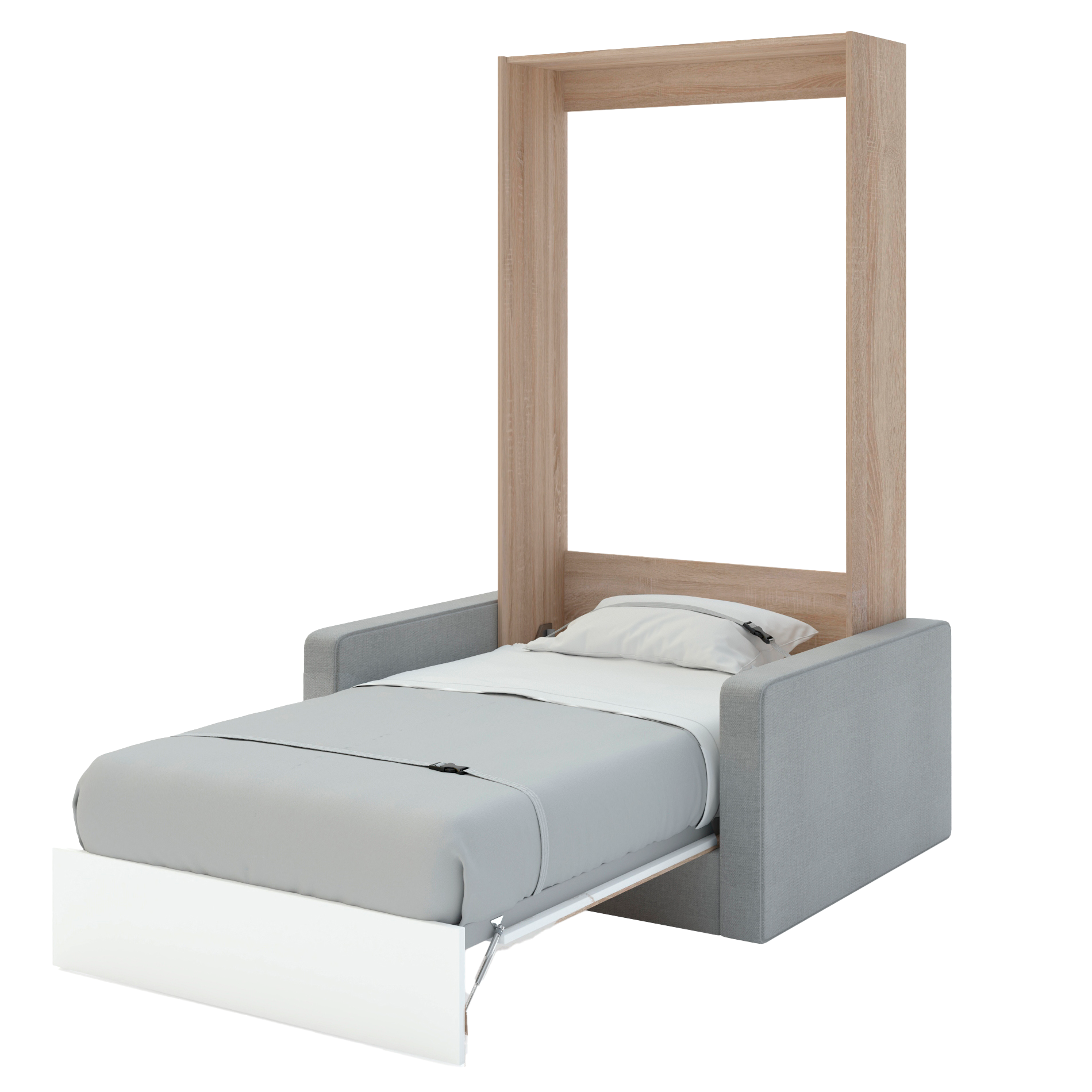 Шкаф-кровать-диван MIRA SOFA PLUS-90 Белый Бриллиант/Дуб Сонома