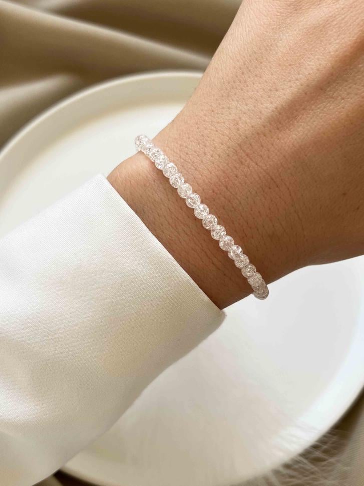 Браслет із натурального каменю гірський кришталь (4965)