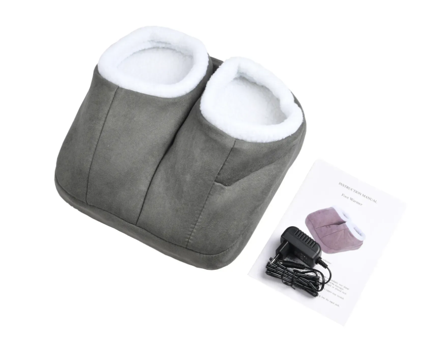 Електрогрілка для ніг Supretto Масажні капці 30х28х13 см Сірий (29434544)