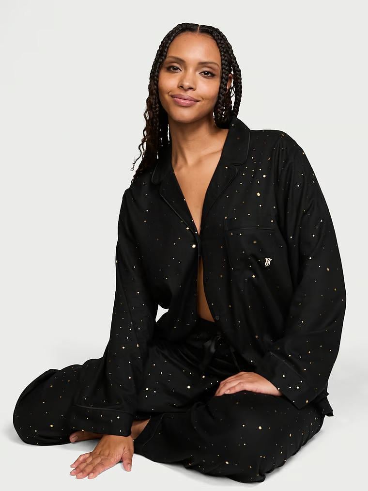 Піжама сорочка/штани фланель Victoria's Secret Long Pajama Set М Чорний (26926770) Піжама сорочка/штани фланель Victoria's Secret Long Pajama Set М Чорний (26926770)