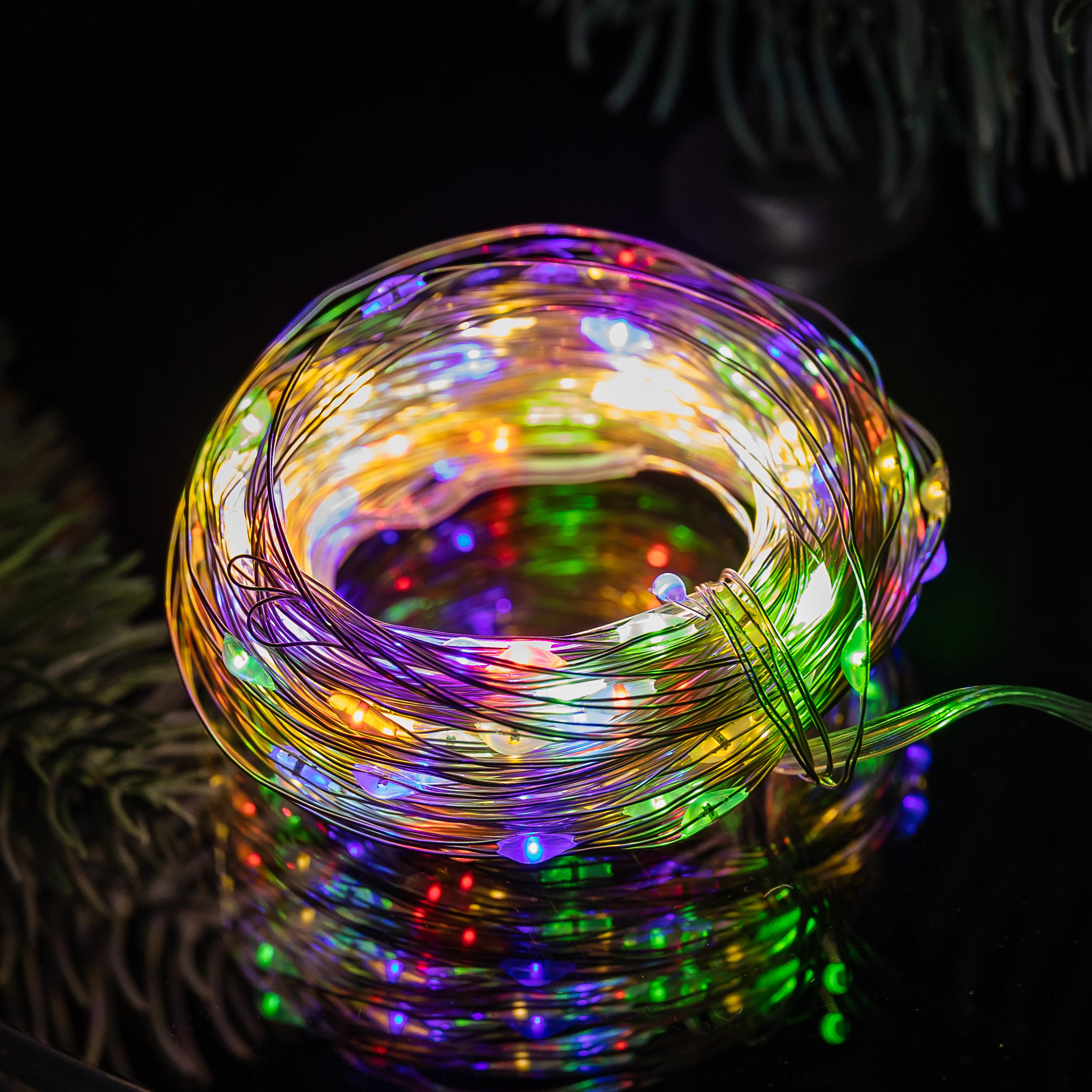 Гирлянда Роса нить 200 LED USB 20 м Разноцветный (USB200L20MWML)