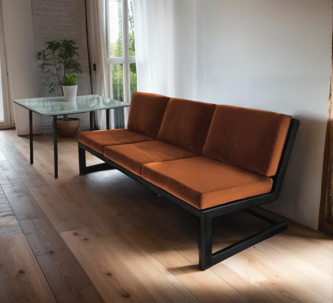 Диван металевий Tobi Sho Флекс/DV6 з 6 подушками 750х1560х700 мм велюр 22/Рудий (DV069087)