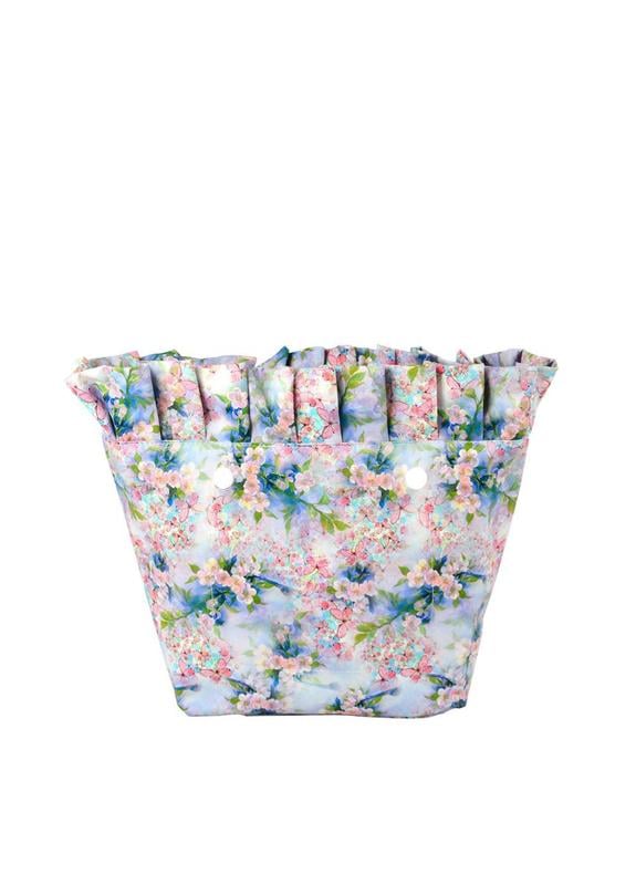 Подкладка джинсовая с рюшками для сумки Mini Цветение (9870)