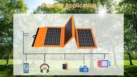 Солнечная панель портативная складная переносная панель 86x23 см 20 Вт (9113) - фото 8