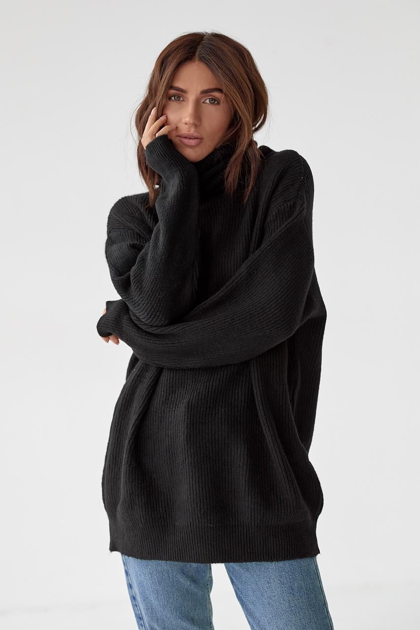 Свитер-туника вязаный LUREX L Черный (9506291)