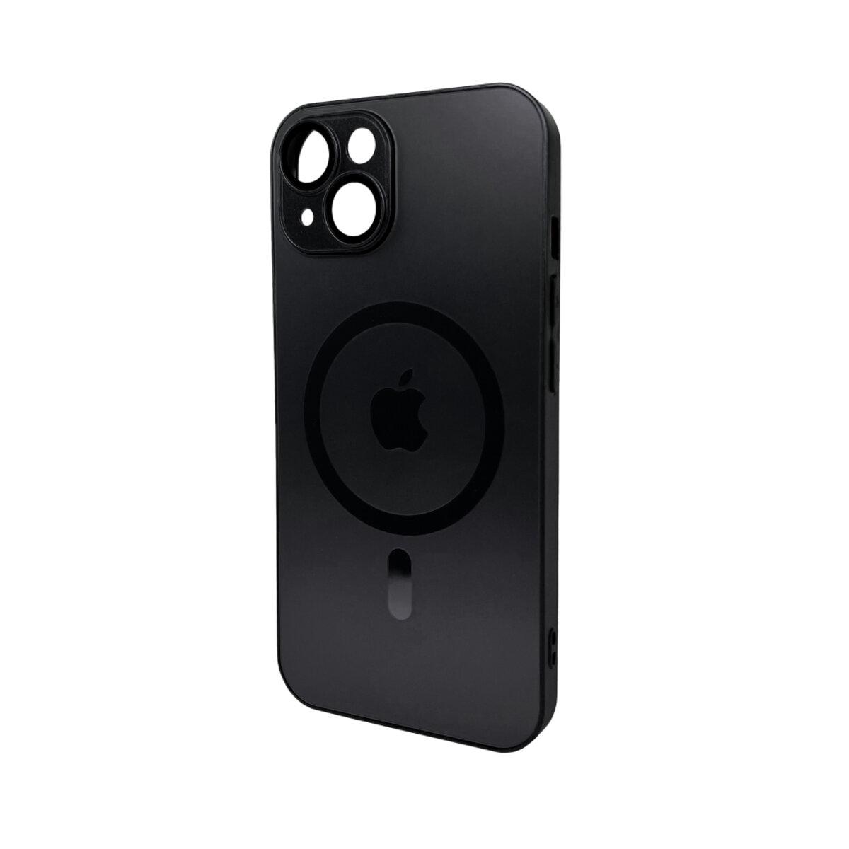 Противоударный чехол для Apple iPhone 14 AG Glass Matt Frame Color MagSafe / Graphite Black