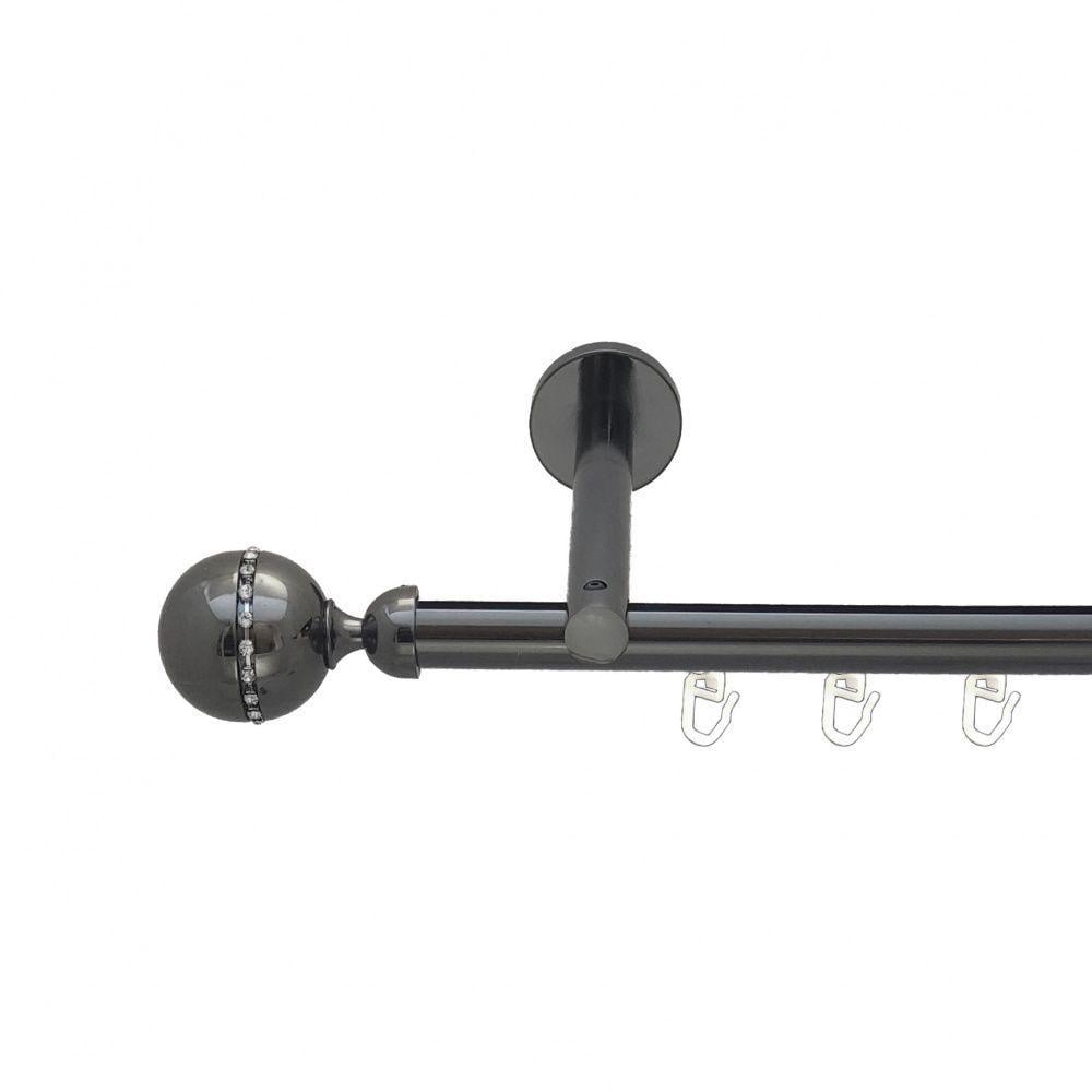 Карниз для штор Orvit Кортеза однорядный профильный 16 см 160 см Ониксовый (6678589)