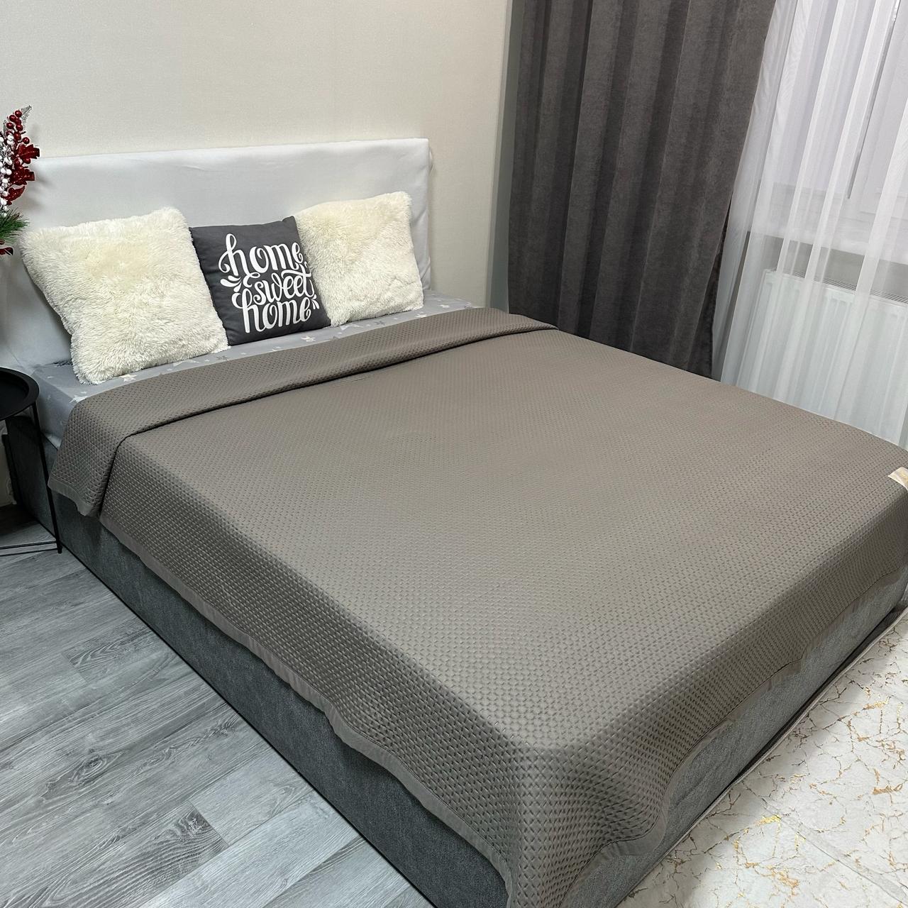 Покрывало на кровать евро 200x230 см Графитовый (28796086) - фото 6 Покрывало на кровать евро 200x230 см Графитовый (28796086) - фото 6